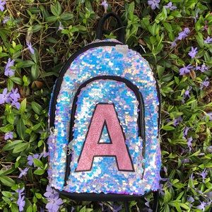 Girl A Backpack With Purple/Blue/Gray Flip Sequin